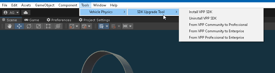 SDK Upgrade Tool menus