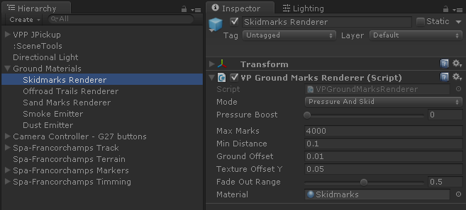 VP Ground Marks Renderer Inspector